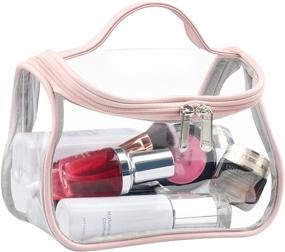 img 3 attached to Ultimate Heavy Duty Clear Cosmetic Bag - Waterproof Transparent Travel Makeup Toiletry Organizer Bag (Pink)