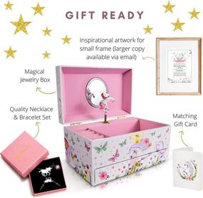img 3 attached to Magical Unicorn Jewelry Box Set for Girls - Music Box Included - Perfect Jewelry Set for Girls Ages 4-8 and Up