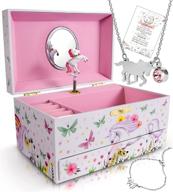 magical unicorn jewelry box set for girls - music box included - perfect jewelry set for girls ages 4-8 and up logo