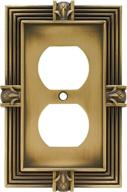 🍍 franklin brass 64472 pineapple single duplex outlet wall plate/switch plate/cover, antique brass finish with tumbled texture логотип