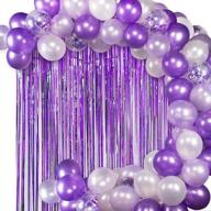 🎈 enhance celebrations with the purple balloon garland kit: includes purple and white balloons, tinsel curtain - perfect for weddings, birthdays and party decorations логотип