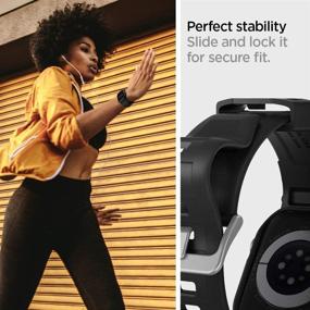 img 3 attached to Spigen Rugged Armor Pro браслет для Apple Watch с чехлом - 44 мм Серия 6/SE/5/4, черный.