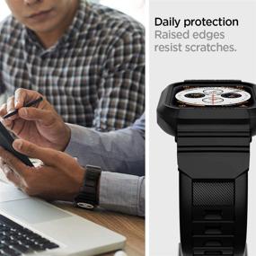 img 1 attached to Spigen Rugged Armor Pro браслет для Apple Watch с чехлом - 44 мм Серия 6/SE/5/4, черный.