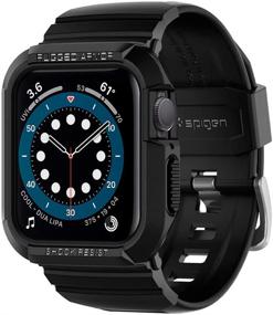 img 4 attached to Spigen Rugged Armor Pro браслет для Apple Watch с чехлом - 44 мм Серия 6/SE/5/4, черный.