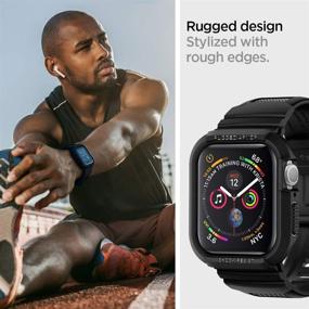 img 2 attached to Spigen Rugged Armor Pro браслет для Apple Watch с чехлом - 44 мм Серия 6/SE/5/4, черный.