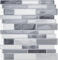 🔥 wowstar 10-sheet peel & stick marble look backsplash tiles - gray - 12"x12" (pack of 10) logo