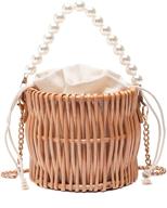 👜 stylish straw purse: beach bag, rattan basket, pearl tote - women's wicker bags & clutches logo