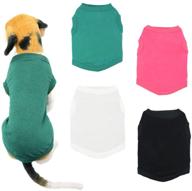 🐶 yaodhaod cotton dog shirts - blank dog t-shirts clothes, solid color lightweight & breathable tees for medium small pets - cool soft apparel, pack of 4 логотип