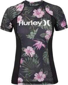 img 4 attached to Stylish Hurley Women's Floral 🌸 Sun Shirt Rashguard with UPF +50 Protection