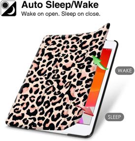 img 2 attached to 🐆 Protective Shockproof Leopard Print Cheetah iPad Case with Pencil Holder for 10.2, 9th 8th 7th Gen - Auto Sleep/Wake