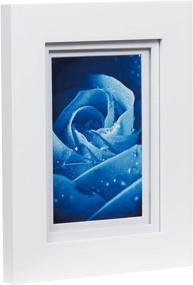 img 3 attached to 🖼️ White Snap 5x7 Flat Double Mat Picture Frame for 4x6 Photo - Wall Mount & Tabletop Display, 4x6