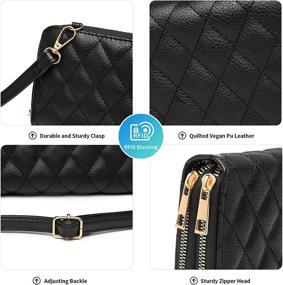 img 1 attached to MCK Quileted Wristlet Crossbody Leather Women's Handbags & Wallets