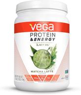 🌿 vega protein & energy matcha latte: plant based protein powder (15 servings, 18.3 oz) - keto-friendly, gluten free, mct oil, non gmo logo