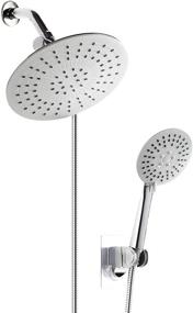 img 4 attached to ⛲ GUNMIN 8.7-Inch 3-Way Rainfall Shower Head Combo, Chrome Finish (D-1022A) - Use Rain Showerhead and Handheld Shower Separately or Together, with Adhesive Holder and 60-Inch Hose