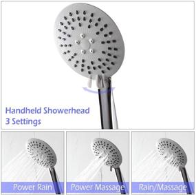 img 2 attached to ⛲ GUNMIN 8.7-Inch 3-Way Rainfall Shower Head Combo, Chrome Finish (D-1022A) - Use Rain Showerhead and Handheld Shower Separately or Together, with Adhesive Holder and 60-Inch Hose