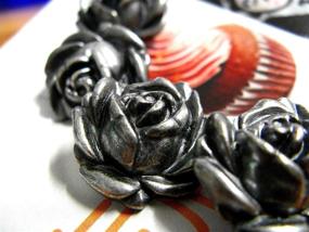 img 1 attached to 🌹 Gray Silver 20mm Bezelry Metal Shank Buttons with 12 Full Bloom Rose Design