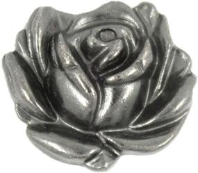 img 4 attached to 🌹 Gray Silver 20mm Bezelry Metal Shank Buttons with 12 Full Bloom Rose Design