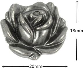 img 3 attached to 🌹 Gray Silver 20mm Bezelry Metal Shank Buttons with 12 Full Bloom Rose Design