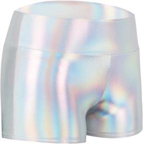 img 2 attached to 🌟 Women's High Waist Metallic Shorts for Rave, Disco, and Dance - Shiny Booty Bottoms Hot Pants