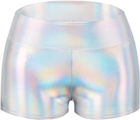 img 3 attached to 🌟 Women's High Waist Metallic Shorts for Rave, Disco, and Dance - Shiny Booty Bottoms Hot Pants