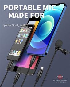 img 2 attached to 🎙️ Высококачественный лавальерный микрофон для iPhone - идеально подходит для YouTube, интервью, TikTok, с простым креплением на одежде и ясной всенаправленной записью - совместим с iPhone/iPad/iPod (6.6ft)