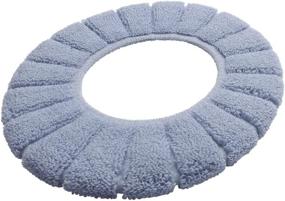 img 1 attached to 🚽 2 Pieces Blue Stretchable Washable Cloth Toilet Seat Cover Pads for Bathroom Warmer