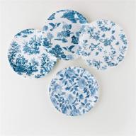 blue white melamine plate set логотип