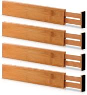 bamboo drawer dividers: expandable kitchen organizers for utensils, clothes, and more, pack of 4 логотип