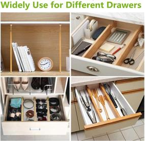 img 3 attached to Bamboo Drawer Dividers: Expandable Kitchen Organizers for Utensils, Clothes, and More, Pack of 4