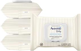 img 4 attached to 👶 Aveeno Baby Hand &amp; Face Cleansing &amp; Moisturizing Wipes: Fragrance-Free, Gentle on Sensitive Skin, 25 Count