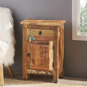 img 1 attached to 🏺 Vintage Charm: Nancy Distressed End Table with Distressed Paint Finish