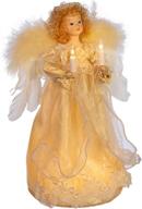 🎄 kurt adler ul 10-светильник angel treetop figurine - 12-дюймовая слоновая кость рождественская декорация. логотип