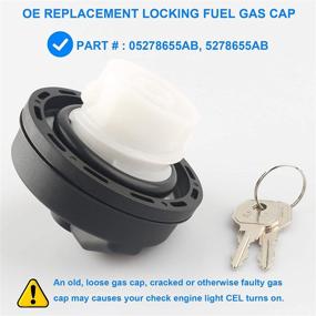 img 3 attached to 🔒 Locking Gas Cap Replacement 05278655AB, 5278655AB - Compatible with Chrysler Dodge Jeep Ram Vehicles: Challenger, Grand Caravan, Ram 1500, Grand Cherokee, Wrangler JK, TJ, Liberty, Compass, Patriot, and More