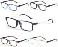 👓 5 pack blue light blocking reading glasses for men - anti glare computer eyewear to prevent eyestrain - 5 pairs of stylish readers logo