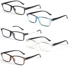 img 3 attached to 👓 5 Pack Blue Light Blocking Reading Glasses for Men - Anti Glare Computer Eyewear to Prevent Eyestrain - 5 Pairs of Stylish Readers