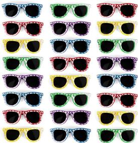 img 4 attached to 25-Pack Bulk Kids Hibiscus UV Protected Sunglasses - Perfect Luau & Pool Party Favors