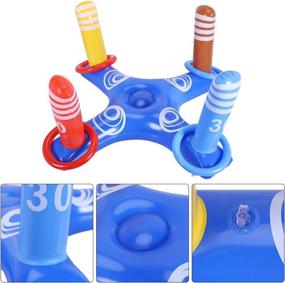 img 1 attached to Max Fun Inflatable Cross Ring Toss: Ultimate 🏊 Pool Game for Kids and Families with Rings and Pump