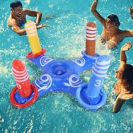 max fun inflatable cross ring toss: ultimate 🏊 pool game for kids and families with rings and pump logo