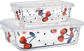 img 3 attached to 🍒 Chic and Nostalgic: KATE SPADE Vintage Cherry Dot 4-Piece Rectangular Storage Set - Multi, 2.95 LB