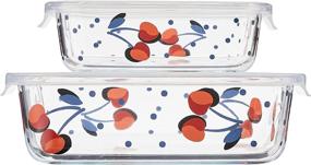 img 2 attached to 🍒 Chic and Nostalgic: KATE SPADE Vintage Cherry Dot 4-Piece Rectangular Storage Set - Multi, 2.95 LB