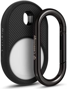 img 4 attached to Caseology Vault - Matte Black Apple AirTag Case for AirTag Keychain (2021)