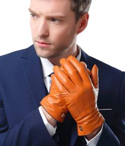 img 2 attached to 🧤 NappaNovum Classic Touchscreen Men's Lambskin Leather Gloves & Mittens: Premium Accessories for Style and Function