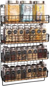 img 4 attached to 🧺 Organize Your Kitchen with the X-cosrack Wall Mounted Spice Rack and Towel Hanger - 4 Tier Hanging Seasoning Jar Storage Rack for a Stylish and Functional Space