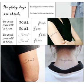 img 2 attached to 🌸 Everjoy Realistic Temporary Tattoos - Set of 20 Waterproof Inspirational Word Line Pieces for Adult Women