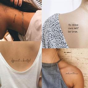 img 1 attached to 🌸 Everjoy Realistic Temporary Tattoos - Set of 20 Waterproof Inspirational Word Line Pieces for Adult Women