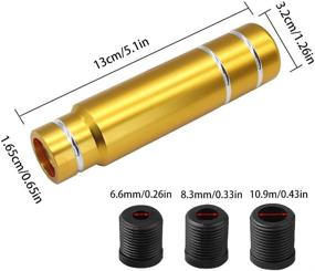 img 3 attached to 🚗 JDM Style Weighted Aluminum Gear Shift Knob for Automatic and Manual Vehicles - Gold (Includes Adapters M8 M10 M12 x 1.25mm)