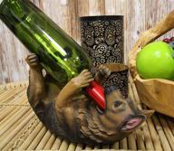 🐕 german shepherd dog wine bottle holder - lifelike pedigree canine figurine statue for kitchen, wine cellar, and home decor storage organization логотип