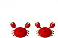 🦀 cute tiny red crab stud earrings: enamel sea animal beach jewelry for women and girls logo