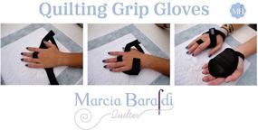 img 3 attached to 🧤 Повышайте точность и комфорт с Перчатками Marcia Baraldi Quilting Grip - идеально подходят для свободного движения при лоскутном шитье и шитье - выберите из регулируемых размеров: маленький, средний, большой.