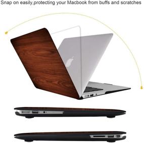 img 1 attached to iCasso Hard Shell Protective Case for MacBook Air 13 inch (2010-2017) A1369/A1466 - Brown - Keyboard Cover Included